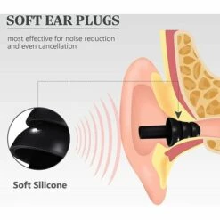 TANABATA 8 Paires Bouchons D'Oreilles Réutilisables à Réduction De Bruit Bouchons D'Oreilles Flexibles Flottants Bouchons D'Oreilles En Silicone Souple Pour Sommeil Ronflement Concerts Voyage (Noir) -Protection auditive et tête Soldes 2022 53927499 4