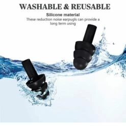 TANABATA 8 Paires Bouchons D'Oreilles Réutilisables à Réduction De Bruit Bouchons D'Oreilles Flexibles Flottants Bouchons D'Oreilles En Silicone Souple Pour Sommeil Ronflement Concerts Voyage (Noir) -Protection auditive et tête Soldes 2022 53927499 5