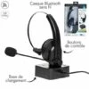 JARDIRICODECO Casque Microphone Sans Fil Base De Chargement