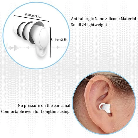 ALMI Bouchon D'oreille En Silicone Pour La Suppression Du Bruit De Sommeil, Boule Quies Pour Le Sommeil Réutilisable Souple, Structure Parapluie à Trois Couches Boules Quies Nager Ronfler Rose 6 ALMI Bouchon D'oreille En Silicone Pour La Suppression Du Bruit De Sommeil, Boule Quies Pour Le Sommeil Réutilisable Souple, Structure Parapluie à Trois Couches Boules Quies Nager Ronfler Rose – Image 4