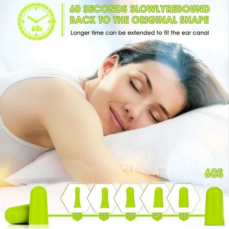ALMI 60 Paires De Bouchons D'oreille En Mousse,Anti Bruit Bouchon,Boule Quies Sommeil,Éponge Bouchon Doreille Anti Bruit 32dB Avec Boîte De Rangement Pour Protection De L’ouïe, Sommeil, Travail Et Étudie 5 ALMI 60 Paires De Bouchons D'oreille En Mousse,Anti Bruit Bouchon,Boule Quies Sommeil,Éponge Bouchon Doreille Anti Bruit 32dB Avec Boîte De Rangement Pour Protection De L’ouïe, Sommeil, Travail Et Étudie – Image 3