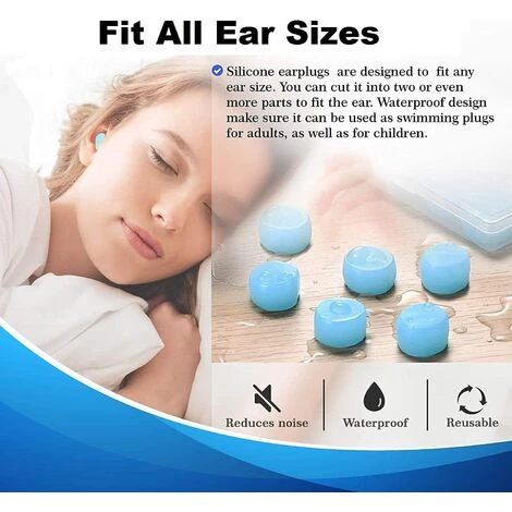 ALMI Bouchons D'Oreille En Silicone, 12 Pièces, Réutilisables, Antibruit, Couchage Bouchons Doreilles, Son Blocage Bouchons Doreilles Pour Sommeil, Concerts, Apprendre 7 ALMI Bouchons D'Oreille En Silicone, 12 Pièces, Réutilisables, Antibruit, Couchage Bouchons Doreilles, Son Blocage Bouchons Doreilles Pour Sommeil, Concerts, Apprendre – Image 5