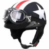 SUPERSELLER Casque De Moto Demi-visage Ouvert Avec Lunettes Visière écharpe Motard Scooter Casque De Tourisme - Multicolore -Protection auditive et tête Soldes 2022 54240175 1