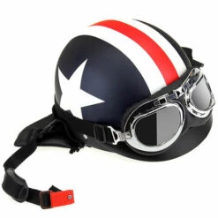 SUPERSELLER Casque De Moto Demi-visage Ouvert Avec Lunettes Visière écharpe Motard Scooter Casque De Tourisme - Multicolore -Protection auditive et tête Soldes 2022 54240175 3
