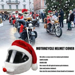SUPERSELLER Chapeau De Casque De Moto De Père Noël Unisexe, Housse De Casque De Père Noël En Peluche Rouge Et Blanc Confortable En Velours Pour Noël, Nouvel An, Fournitures De Fête De Vacances - Rouge -Protection auditive et tête Soldes 2022 54241342 5