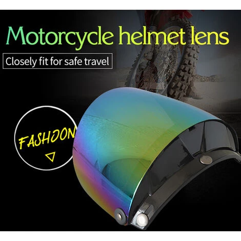SUPERSELLER Moto Anti-UV Anti-Rayures Casques Lentille Mode Visière Vent Bouclier Lentille Universel Pour Standard 3-Snap Open Face Casques - Argent 4 SUPERSELLER Moto Anti-UV Anti-Rayures Casques Lentille Mode Visière Vent Bouclier Lentille Universel Pour Standard 3-Snap Open Face Casques - Argent – Image 2