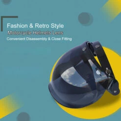 SUPERSELLER Lentille De Casque De Moto Anti-UV Anti-rayures Rétro Visière à Bulles Lentille De Pare-vent Universelle Pour Casques à Visage Ouvert Standard à 3 Boutons-pression - Argent -Protection auditive et tête Soldes 2022 54449237 3