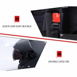 JIEKAI Casque De Moto Open Face Racing Riding Casque Vintage Avec Double Lentille Pour Homme Femme - XL 9 JIEKAI Casque De Moto Open Face Racing Riding Casque Vintage Avec Double Lentille Pour Homme Femme - XL -Protection auditive et tête Soldes 2022 54450583 3