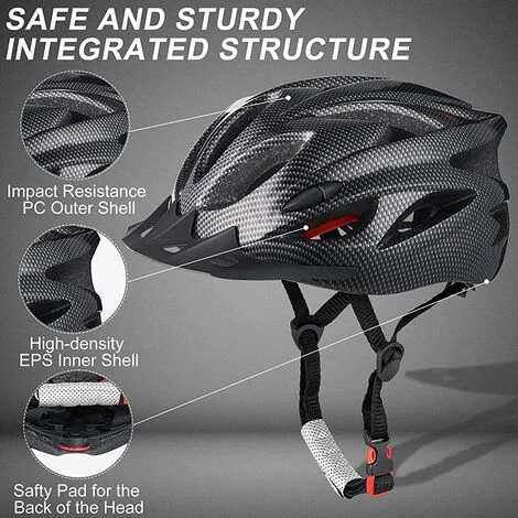 TANABATA Casque De Vélo Pour Adultes Léger - Casque De Vélo Pour Homme Femme, Confort Avec Coussinets Et Visière, Casque VTT CE Certifié Pour Adultes Jeunes Vététistes De Montagne 4 TANABATA Casque De Vélo Pour Adultes Léger - Casque De Vélo Pour Homme Femme, Confort Avec Coussinets Et Visière, Casque VTT CE Certifié Pour Adultes Jeunes Vététistes De Montagne – Image 2