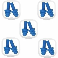CADEAUX 5 Paires Bouchons D'oreille En Silicone, Bouchons D'oreille Pour Dormir, Nager Bouchons D'oreilles Étanches, Réutilisables Réduction De Bruit Bouchons D'oreille Convient Pour Travail, Sommeil