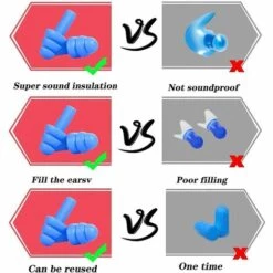 CADEAUX 5 Paires Bouchons D'oreille En Silicone, Bouchons D'oreille Pour Dormir, Nager Bouchons D'oreilles Étanches, Réutilisables Réduction De Bruit Bouchons D'oreille Convient Pour Travail, Sommeil -Protection auditive et tête Soldes 2022 54854526 3