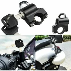 BRIDAY 2 Pièces Verrou De Casque Antivol, Serrure De Casque De Moto Avec 2 Clés, Serrure De Casque De Moto Universelle Compatible Avec Guidon 22mm-28mm (Noir) -Protection auditive et tête Soldes 2022 55166524 4
