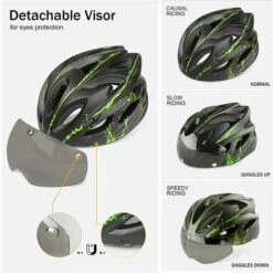 TANABATA Casque De Vélo Pour Adulte Certifié CE Casque VTT Et VCC Homme Femme Lunettes Magnétiques Détachables Portabl Pour Les Déplacements En Ville Montagne Route BMX Scooter Trottinette -Protection auditive et tête Soldes 2022 55271434 5
