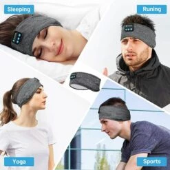 TINOR Casque De Sommeil Sans Fil Bluetooth V5.0 Bandeau De Sport Ecouteurs Avec Ultra-Fins HD Stéréo Haut-parleurs,Parfait Pour Sport,Dormeurs Latéraux,Voyage En Avion,Méditation Et Relaxation Gris 10 TINOR Casque De Sommeil Sans Fil Bluetooth V5.0 Bandeau De Sport Ecouteurs Avec Ultra-Fins HD Stéréo Haut-parleurs,Parfait Pour Sport,Dormeurs Latéraux,Voyage En Avion,Méditation Et Relaxation Gris -Protection auditive et tête Soldes 2022 55425809 4