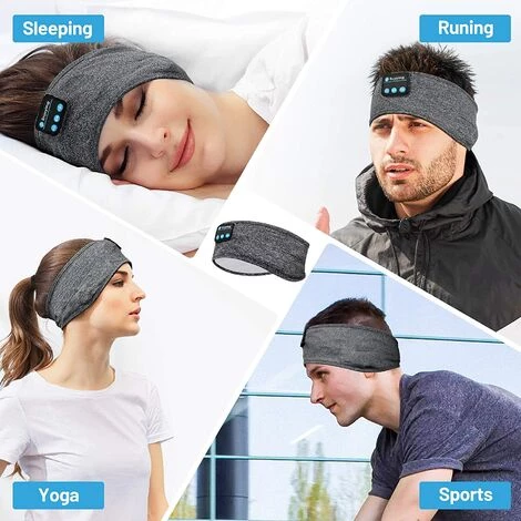 TINOR Casque De Sommeil Sans Fil Bluetooth V5.0 Bandeau De Sport Ecouteurs Avec Ultra-Fins HD Stéréo Haut-parleurs,Parfait Pour Sport,Dormeurs Latéraux,Voyage En Avion,Méditation Et Relaxation Gris 6 TINOR Casque De Sommeil Sans Fil Bluetooth V5.0 Bandeau De Sport Ecouteurs Avec Ultra-Fins HD Stéréo Haut-parleurs,Parfait Pour Sport,Dormeurs Latéraux,Voyage En Avion,Méditation Et Relaxation Gris – Image 4