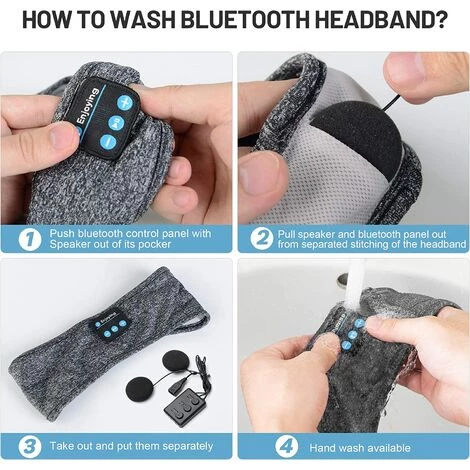 TINOR Casque De Sommeil Sans Fil Bluetooth V5.0 Bandeau De Sport Ecouteurs Avec Ultra-Fins HD Stéréo Haut-parleurs,Parfait Pour Sport,Dormeurs Latéraux,Voyage En Avion,Méditation Et Relaxation Gris 7 TINOR Casque De Sommeil Sans Fil Bluetooth V5.0 Bandeau De Sport Ecouteurs Avec Ultra-Fins HD Stéréo Haut-parleurs,Parfait Pour Sport,Dormeurs Latéraux,Voyage En Avion,Méditation Et Relaxation Gris – Image 5