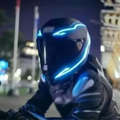 PERLE RARE Bande Lumineuse Pour Casque De Moto, Lumière Pour Casque De Moto Rechargeable Kit De Décoration Le Pour La Conduite De Nuit Pour La Plupart Des Casques Avec étiquette De Signal LED（bleu） -Protection auditive et tête Soldes 2022 55607619 3
