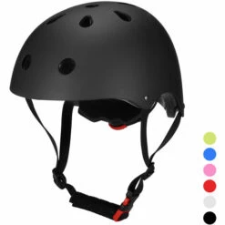 SUPERSELLER Casques Casque De Vélo Casque De Sécurité Multisports Pour Enfants/adolescents/adultes Cyclisme Patinage Skateboard Scooter - S (52 - 54cm) - Noir