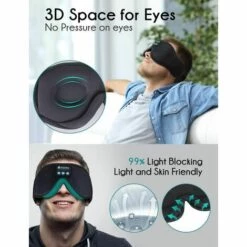 ILOVEMILAN Casque De Sommeil Bluetooth, Licorne, Masque De Sommeil Bluetooth, Bandeau De Sommeil 3D, Masque Musical Sans Fil Avec Haut-parleur Stéréo HD Pour Dormir, Voyage, Yoga, Méditation, Nuit - Noir -Protection auditive et tête Soldes 2022 56052177 5