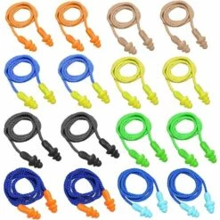 LTS FAFA Bouchons D'oreille 16 Paires De Bouchons D'oreille Bouchons D'oreille De Sommeil Ensemble De Bouchons D'oreille Antibruit Réutilisables