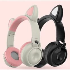 GroupM Écouteurs Bluetooth Sans Fil Pliables Avec Oreilles De Chat Rougeoyantes Mignonnes (noir) -Protection auditive et tête Soldes 2022 56706781 3