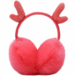 LANGRAY Mode Mignon Cache-oreilles Extérieur Hiver Chaud Doux En Peluche Cache-oreilles Bandeau Réglable Cache-oreilles Pour Dames Et Filles, Modèle : Pastèque Rouge