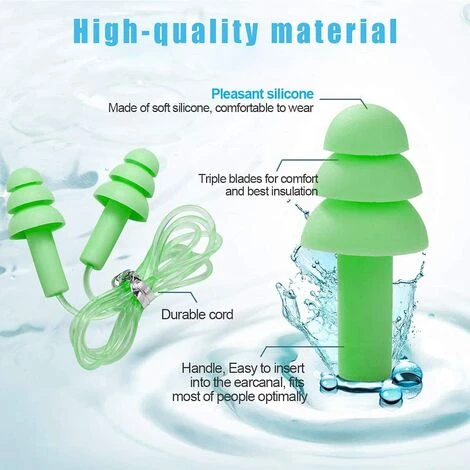 STARLIGHT 6 Paires Bouchons D'oreille En Silicone, SL.GT Réutilisables Bouchons D'oreille De Nager, Imperméable Bouchons D'oreille(Couleur Aléatoire) 4 STARLIGHT 6 Paires Bouchons D'oreille En Silicone, SL.GT Réutilisables Bouchons D'oreille De Nager, Imperméable Bouchons D'oreille(Couleur Aléatoire) – Image 2