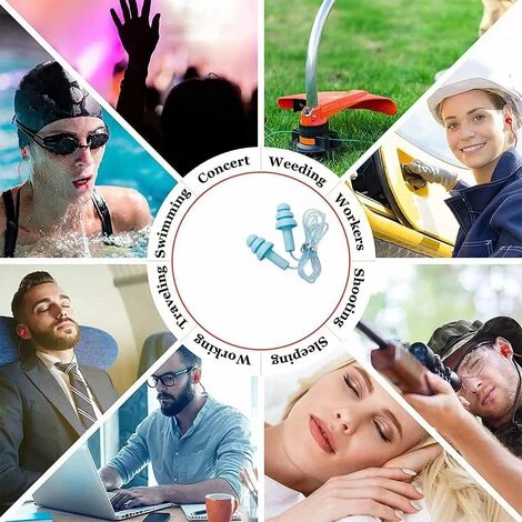 STARLIGHT 6 Paires Bouchons D'oreille En Silicone, SL.GT Réutilisables Bouchons D'oreille De Nager, Imperméable Bouchons D'oreille(Couleur Aléatoire) 6 STARLIGHT 6 Paires Bouchons D'oreille En Silicone, SL.GT Réutilisables Bouchons D'oreille De Nager, Imperméable Bouchons D'oreille(Couleur Aléatoire) – Image 4