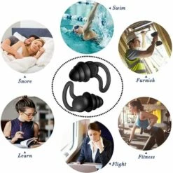 STARLIGHT Bouchons D'oreille Pour Dormir, SL.GT 2 Paires Bouchons D'Oreilles Réutilisables En Silicone Bouchon D'Oreille Anti-Bruit Boules Quies Pour Dormir Ronfler,Noir+Gris 11 STARLIGHT Bouchons D'oreille Pour Dormir, SL.GT 2 Paires Bouchons D'Oreilles Réutilisables En Silicone Bouchon D'Oreille Anti-Bruit Boules Quies Pour Dormir Ronfler,Noir+Gris -Protection auditive et tête Soldes 2022 58427679 5