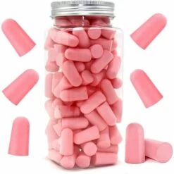 TINOR Bouchons D'oreilles En Mousse Souple, 38 DB, SNR Le Plus élevé, 60 Paires De Bouchons D'oreilles Réutilisables Confortables Pour Dormir, Ronflement, étudier (rose)