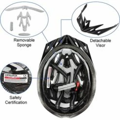 TANABATA Casque De Vélo Pour Adulte, Casque De Vélo De Route, Cyclisme Casque De Vélo Très Léger, Réglable - Avec Visière Amovible-Casque De Velo Femme/Homme(Taille 56-60 Cm) -Protection auditive et tête Soldes 2022 58461625 5