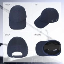 BEARSU Casquette De Protection Respirant Casque De Chantier Léger Protection Tête Atelier Equipement De Sécurité Travail Anti Chute Pour Sport Baseball Casquette Coque ABS 4 Trous Bleu -Protection auditive et tête Soldes 2022 58463262 3