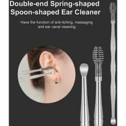 KARTOKNER Kit De Retrait De Cérumen Pour Oreille, Ensemble D'outils De Nettoyage De Cire D'oreille En Acier Inoxydable Avec Sac De Rangement, 10 Pièces Outil De Nettoyage D'oreille Pour Enfants Adulte,le Noir 8 KARTOKNER Kit De Retrait De Cérumen Pour Oreille, Ensemble D'outils De Nettoyage De Cire D'oreille En Acier Inoxydable Avec Sac De Rangement, 10 Pièces Outil De Nettoyage D'oreille Pour Enfants Adulte,le Noir -Protection auditive et tête Soldes 2022 58748751 2