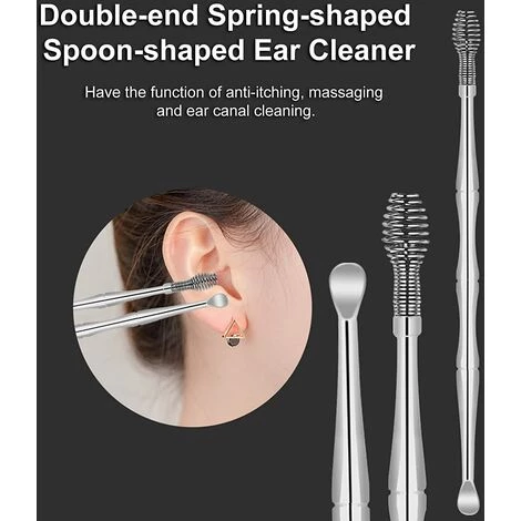 KARTOKNER Kit De Retrait De Cérumen Pour Oreille, Ensemble D'outils De Nettoyage De Cire D'oreille En Acier Inoxydable Avec Sac De Rangement, 10 Pièces Outil De Nettoyage D'oreille Pour Enfants Adulte,le Noir 4 KARTOKNER Kit De Retrait De Cérumen Pour Oreille, Ensemble D'outils De Nettoyage De Cire D'oreille En Acier Inoxydable Avec Sac De Rangement, 10 Pièces Outil De Nettoyage D'oreille Pour Enfants Adulte,le Noir – Image 2