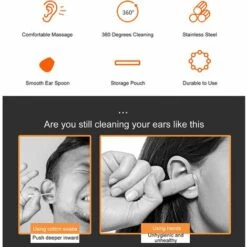 KARTOKNER Kit De Retrait De Cérumen Pour Oreille, Ensemble D'outils De Nettoyage De Cire D'oreille En Acier Inoxydable Avec Sac De Rangement, 10 Pièces Outil De Nettoyage D'oreille Pour Enfants Adulte,le Noir 9 KARTOKNER Kit De Retrait De Cérumen Pour Oreille, Ensemble D'outils De Nettoyage De Cire D'oreille En Acier Inoxydable Avec Sac De Rangement, 10 Pièces Outil De Nettoyage D'oreille Pour Enfants Adulte,le Noir -Protection auditive et tête Soldes 2022 58748751 3