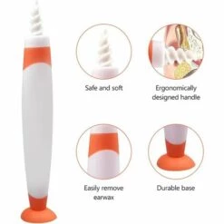 KARTOKNER Nettoyant Oreille, Ear Wax Cleaner, Spirale Kit D'Enlèvement De Cire D'Oreille Nettoyeur D'Oreilles Avec 16 Embouts De Remplacement Lavables En Silicone Pour Adulte Et Enfant, Amélioré(orange) -Protection auditive et tête Soldes 2022 58749188 2