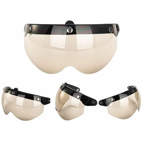 Outillage Visière De Casque De Moto Universelle Coupe-vent à 3 Boutons-pression Avant Visière Rabattable Lentille De Pare-vent Pour Lunettes De Soleil De Casque De Moto - Thé Peu Profond LangRay 4 Outillage Visière De Casque De Moto Universelle Coupe-vent à 3 Boutons-pression Avant Visière Rabattable Lentille De Pare-vent Pour Lunettes De Soleil De Casque De Moto - Thé Peu Profond LangRay – Image 2