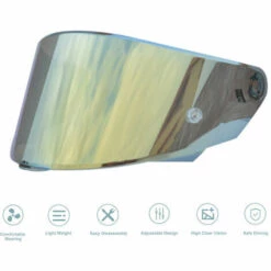 LITZEE Moto Résistant Aux UV Vison Casques Lentille Mode Haute Clair Visière Pare-brise Housse De Protection Remplacement Pour NFR/NX - Or Casques -Protection auditive et tête Soldes 2022 60166571 5