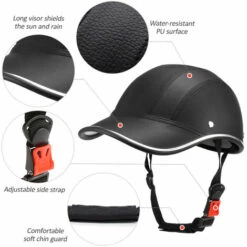 SUPERSELLER Sports De Plein Air Cyclisme Casque De Sécurité Casquette De Baseball Chapeau Pour Moto Vélo Scooter - Le Noir -Protection auditive et tête Soldes 2022 60864133 4