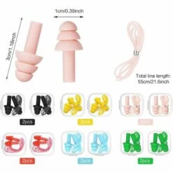 STARLIGHT Bouchons D'oreilles,12 Paires Silicone Earplugs,SL.GT Bouchon D'oreille De Nager,réutilisables Dormir Bouchon D'oreille,Pour Protection Auditive Et Voyage -Protection auditive et tête Soldes 2022 61048115 2