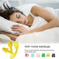 STARLIGHT Bouchons D'oreilles,12 Paires Silicone Earplugs,SL.GT Bouchon D'oreille De Nager,réutilisables Dormir Bouchon D'oreille,Pour Protection Auditive Et Voyage -Protection auditive et tête Soldes 2022 61048115 4