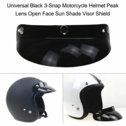 LITZEE Bouclier De Visière Pare-soleil à Visage Ouvert Pour Casque De Moto Noir Universel à 3 Boutons-pression Casques 8 LITZEE Bouclier De Visière Pare-soleil à Visage Ouvert Pour Casque De Moto Noir Universel à 3 Boutons-pression Casques -Protection auditive et tête Soldes 2022 61104180 2