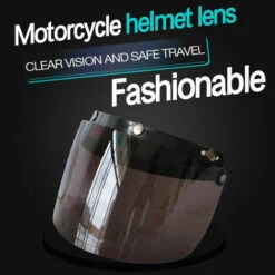 LITZEE Moto Anti-UV Anti-Rayures Casques Lentille Mode Visière Vent Bouclier Lentille Universel Pour Standard 3-Snap Open Face Casques - Argent Casques -Protection auditive et tête Soldes 2022 61105818 3