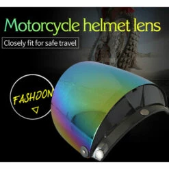 LITZEE Moto Anti-UV Anti-Rayures Casques Lentille Mode Visière Vent Bouclier Lentille Universel Pour Standard 3-Snap Open Face Casques - Argent Casques -Protection auditive et tête Soldes 2022 61105818 5