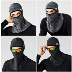 GOLOVEJOY Masque Facial De Cyclisme UPF50 + Doublure De Casque Refroidissement Glace Soie Cache-cou été Protection UV Couvre-chef - Gris Foncé -Protection auditive et tête Soldes 2022 61129208 4