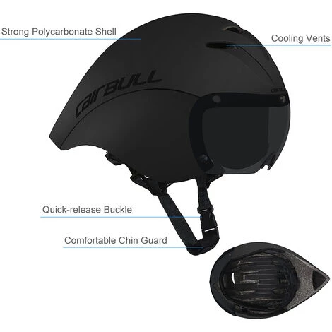 CAIRBULL Casque Aéro Léger Cyclisme Triathlon VTT Vélo De Route Casque De Vélo - Le Noir - Le Noir 6 CAIRBULL Casque Aéro Léger Cyclisme Triathlon VTT Vélo De Route Casque De Vélo - Le Noir - Le Noir – Image 4