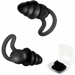 NAXUNNN Bouchons D'Oreille Pour Dormir,Bouchon D'oreille Anti Bruit En Silicone,Bouchon Doux D'oreille Imperméables ,Protection Auditive Bouchons D'Oreille,pour Ronfler,Voyager,Étudier(Noire)