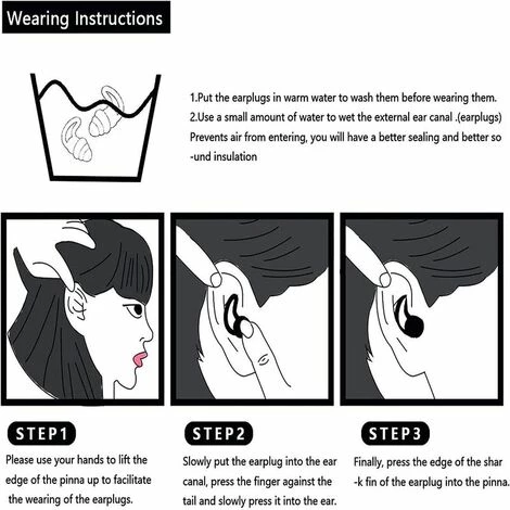 NAXUNNN Bouchons D'Oreille Pour Dormir,Bouchon D'oreille Anti Bruit En Silicone,Bouchon Doux D'oreille Imperméables ,Protection Auditive Bouchons D'Oreille,pour Ronfler,Voyager,Étudier(Noire) 6 NAXUNNN Bouchons D'Oreille Pour Dormir,Bouchon D'oreille Anti Bruit En Silicone,Bouchon Doux D'oreille Imperméables ,Protection Auditive Bouchons D'Oreille,pour Ronfler,Voyager,Étudier(Noire) – Image 4