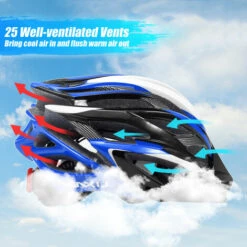 LIXADA 25 évents Ultralégers Entièrement Moulés EPS Sports De Plein Air Vtt/route Cyclisme VTT Vélo Réglable Casque De Patinage - Blanc -Protection auditive et tête Soldes 2022 61332551 5