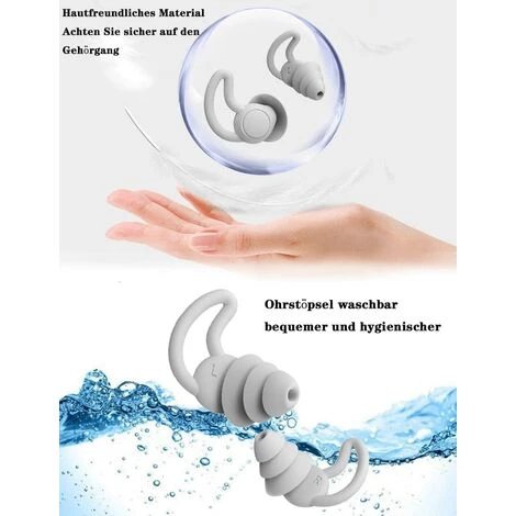 SLI-RES Bouchons D'oreille Pour Dormir, 1 Paires Bouchons D'Oreilles Réutilisables En Silicone Bouchon D'Oreille Anti-Bruit Boules Quies Pour Dormir Ronfler Voyager Travailler 1.7*1.4cm (Gris),Lilaris 7 SLI-RES Bouchons D'oreille Pour Dormir, 1 Paires Bouchons D'Oreilles Réutilisables En Silicone Bouchon D'Oreille Anti-Bruit Boules Quies Pour Dormir Ronfler Voyager Travailler 1.7*1.4cm (Gris),Lilaris – Image 5
